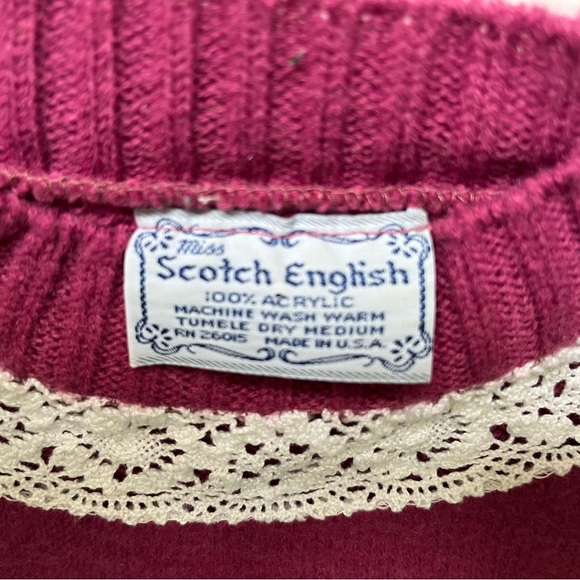 Vintage deadstock purple sweater, white lace trim — as seen in Stranger Things!! - Picture 6 of 6